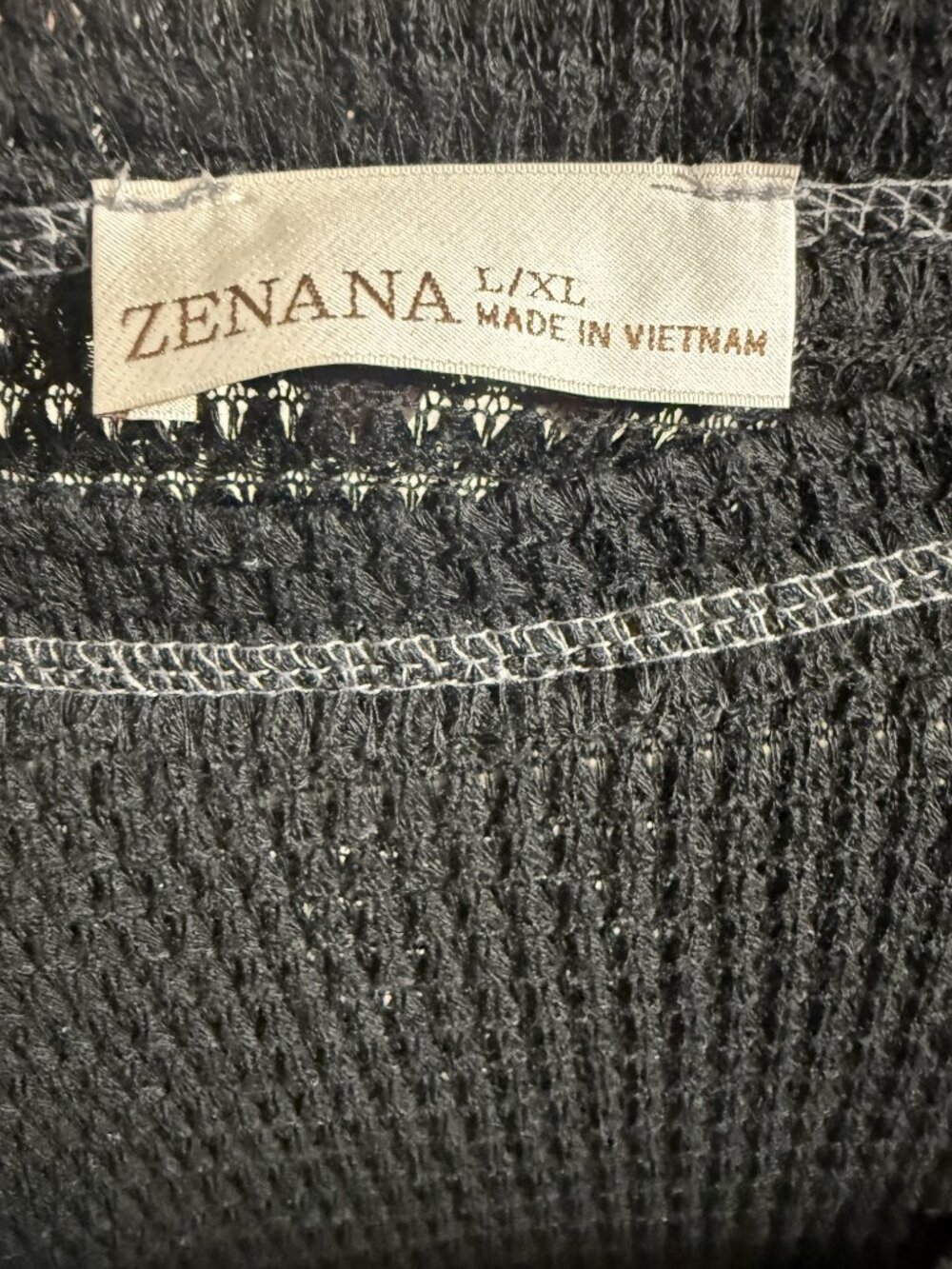 Zenana Women's Slub Knit Long-Sleeve Top Black - L/XL - Picture 4 of 4
